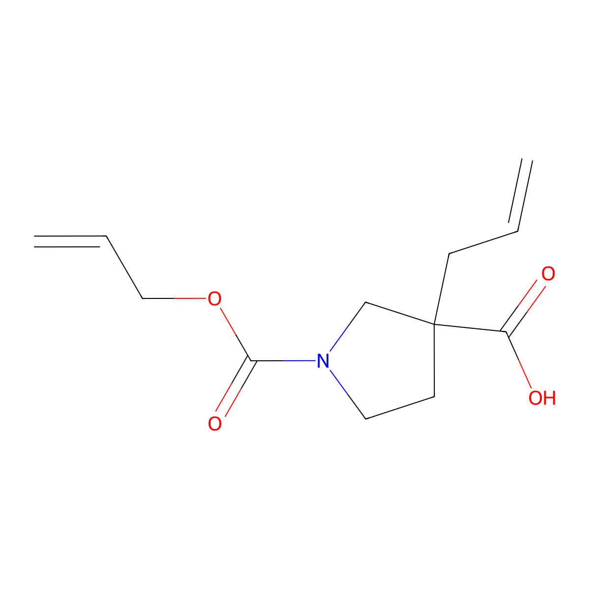 3-(Prop-2-en-1-yl)-1-[(prop-2-en-1-yloxy)carbonyl]pyrrolidine-3-carboxylic acid molecular structure, CAS 2680825-34-5