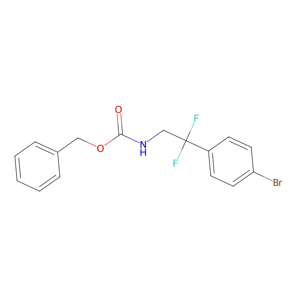 benzyl N-[2-(4-bromophenyl)-2,2-difluoroethyl]carbamate molecular structure, CAS 2680825-35-6