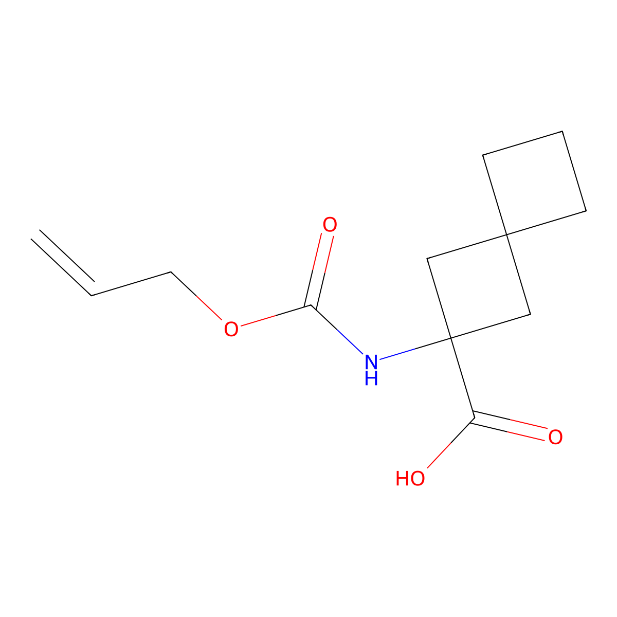 2-{[(Prop-2-en-1-yloxy)carbonyl]amino}spiro[3.3]heptane-2-carboxylic acid molecular structure, CAS 2680825-36-7