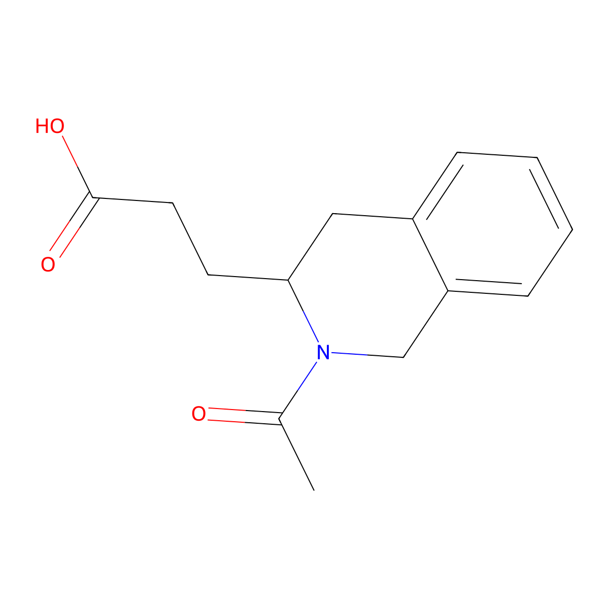 3-(2-Acetyl-1,2,3,4-tetrahydroisoquinolin-3-yl)propanoic acid molecular structure, CAS 2680825-41-4