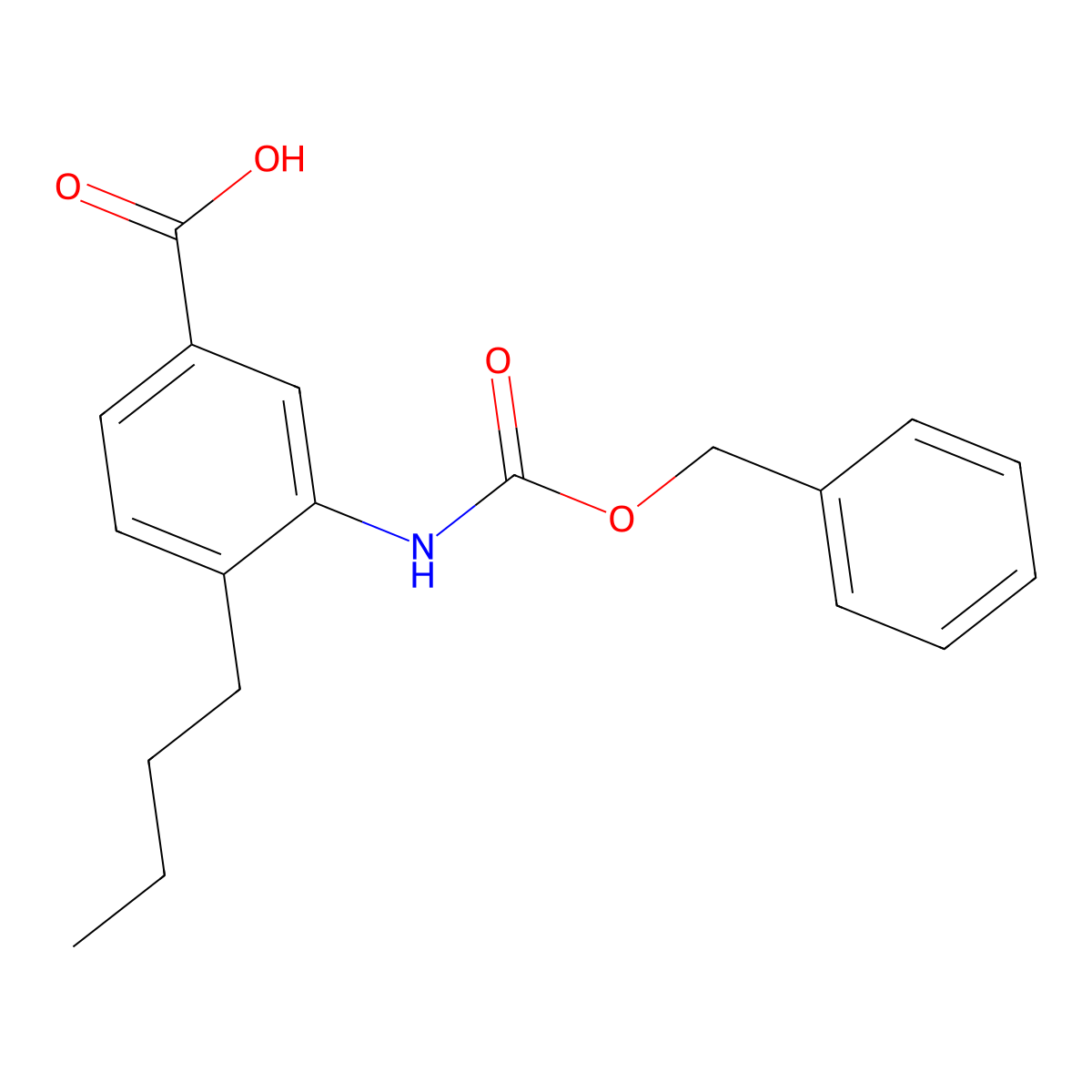3-{[(Benzyloxy)carbonyl]amino}-4-butylbenzoic acid molecular structure, CAS 2680825-43-6