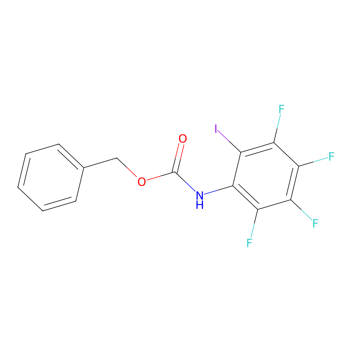 benzyl N-(2,3,4,5-tetrafluoro-6-iodophenyl)carbamate molecular structure, CAS 2680825-55-0