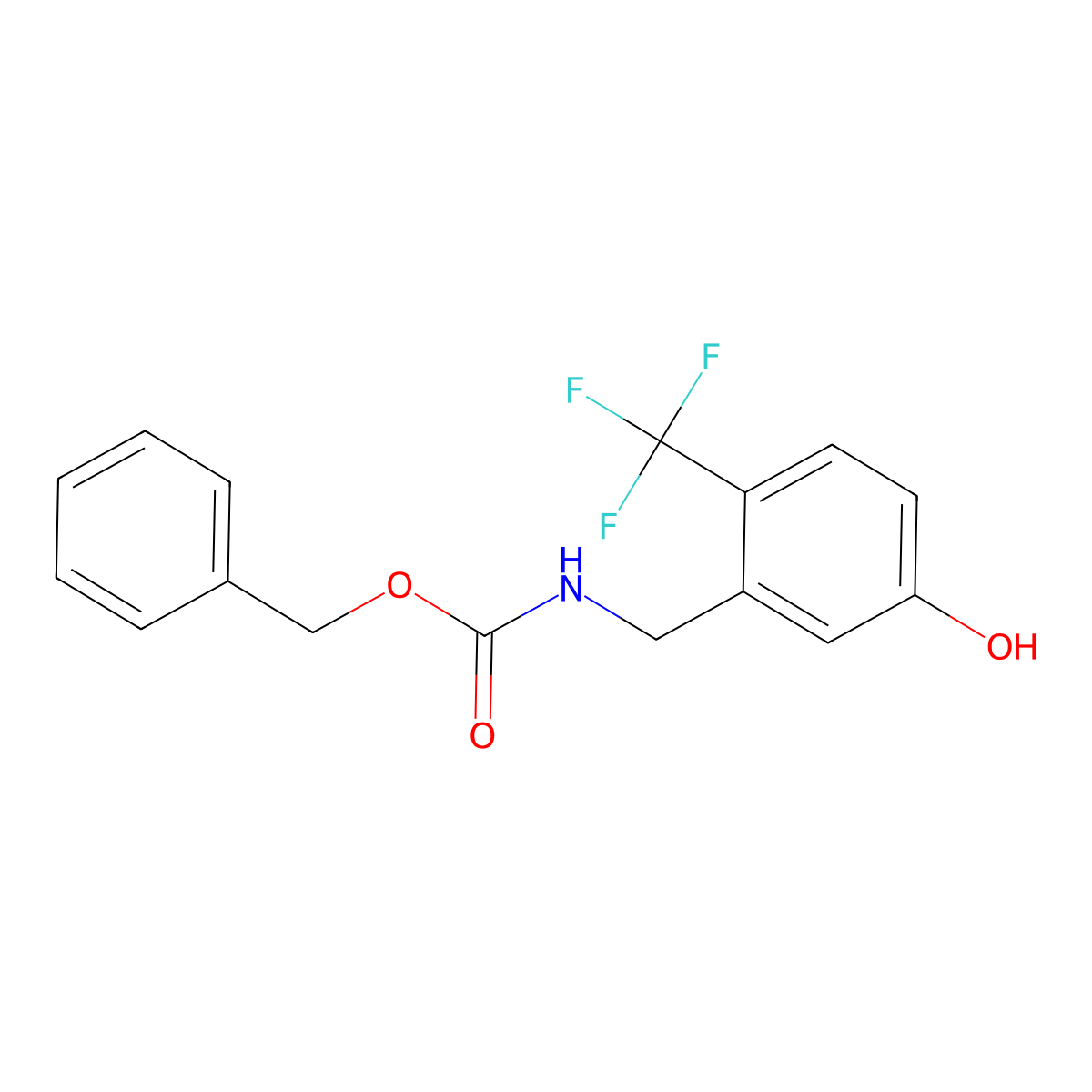 benzyl N-{[5-hydroxy-2-(trifluoromethyl)phenyl]methyl}carbamate molecular structure, CAS 2680825-74-3