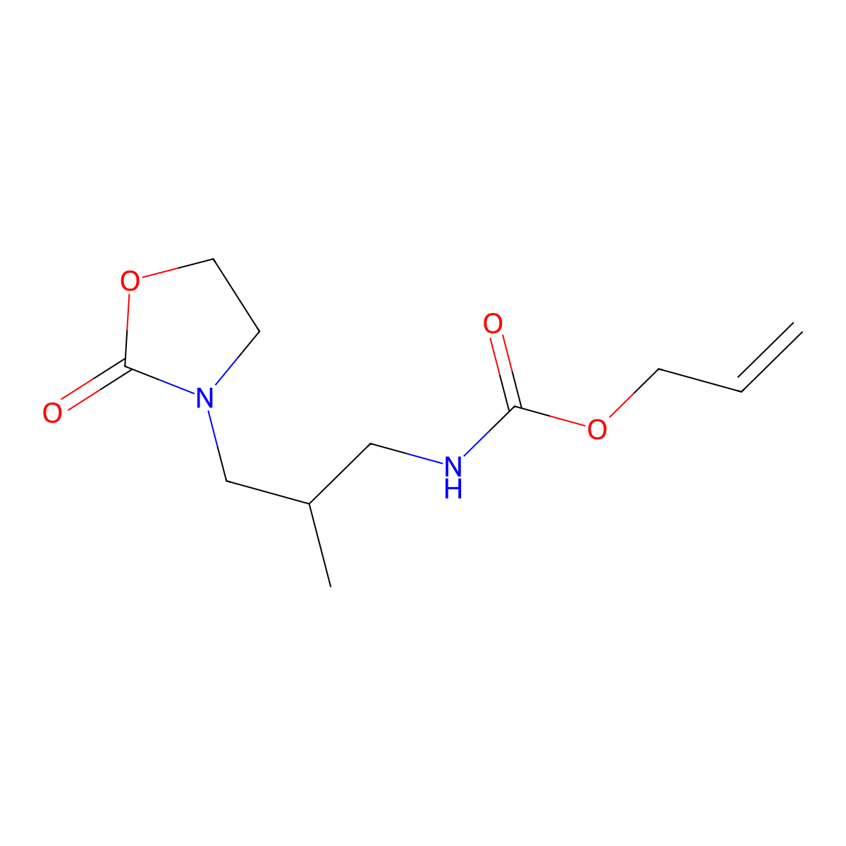 prop-2-en-1-yl N-[2-methyl-3-(2-oxo-1,3-oxazolidin-3-yl)propyl]carbamate molecular structure, CAS 2680825-78-7