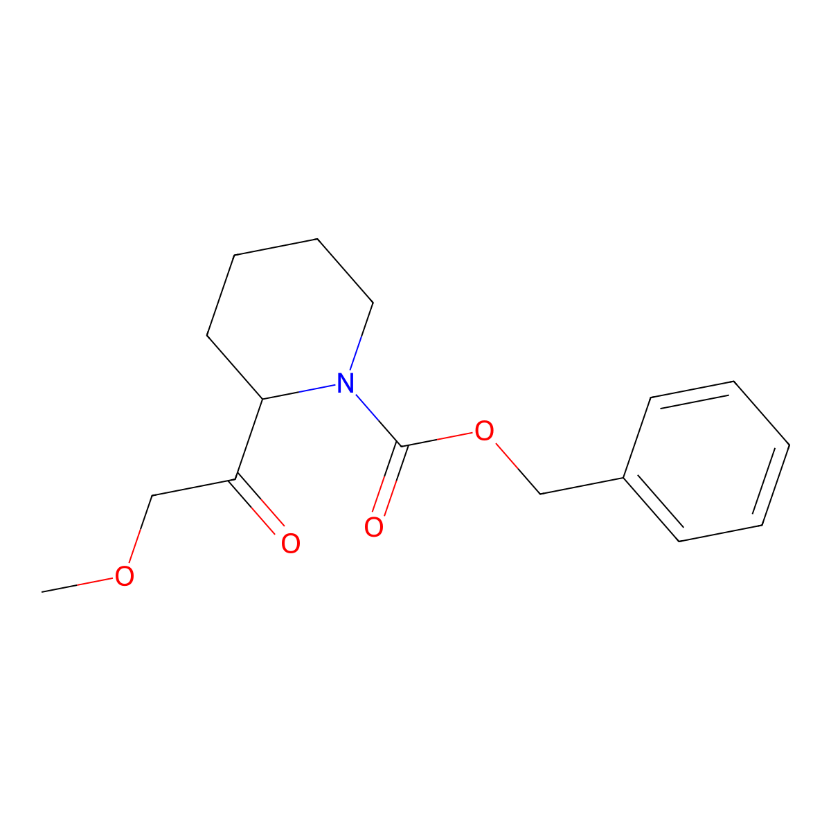 Benzyl 2-(2-methoxyacetyl)piperidine-1-carboxylate molecular structure, CAS 2680825-85-6