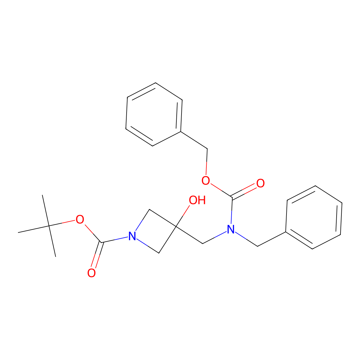 Tert-butyl 3-({benzyl[(benzyloxy)carbonyl]amino}methyl)-3-hydroxyazetidine-1-carboxylate molecular structure, CAS 2680826-13-3