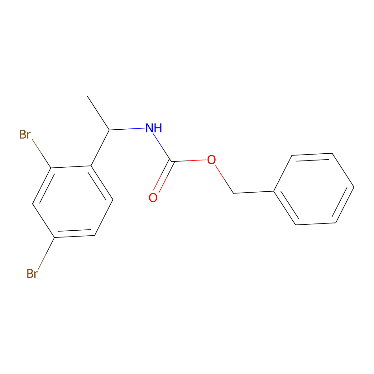 benzyl N-[1-(2,4-dibromophenyl)ethyl]carbamate molecular structure, CAS 2680826-30-4