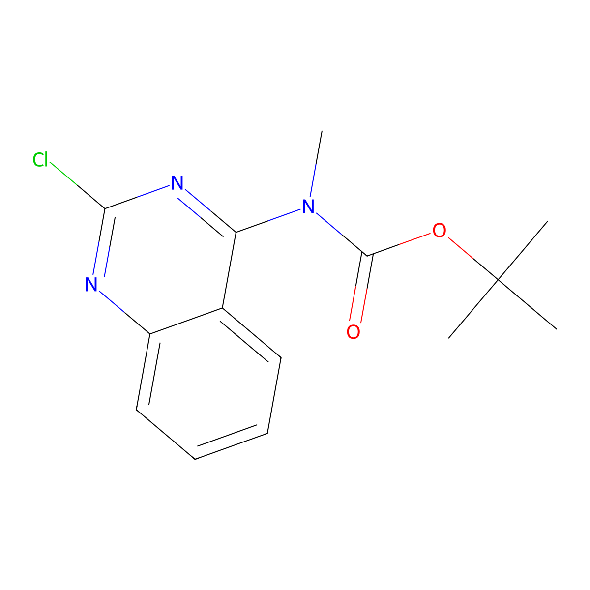 tert-butyl N-(2-chloroquinazolin-4-yl)-N-methylcarbamate molecular structure, CAS 2680826-39-3
