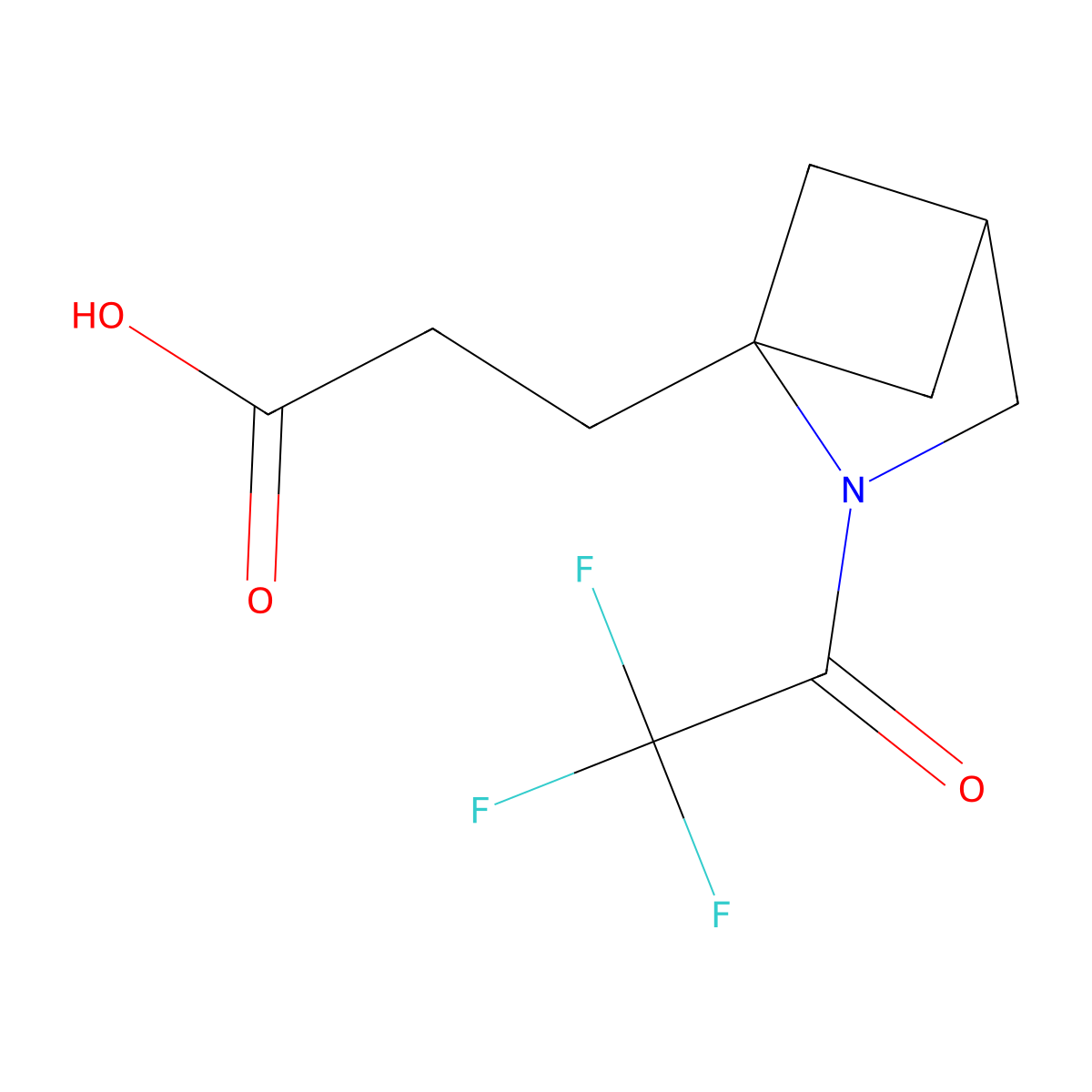 3-[2-(Trifluoroacetyl)-2-azabicyclo[2.1.1]hexan-1-yl]propanoic acid molecular structure, CAS 2680826-40-6