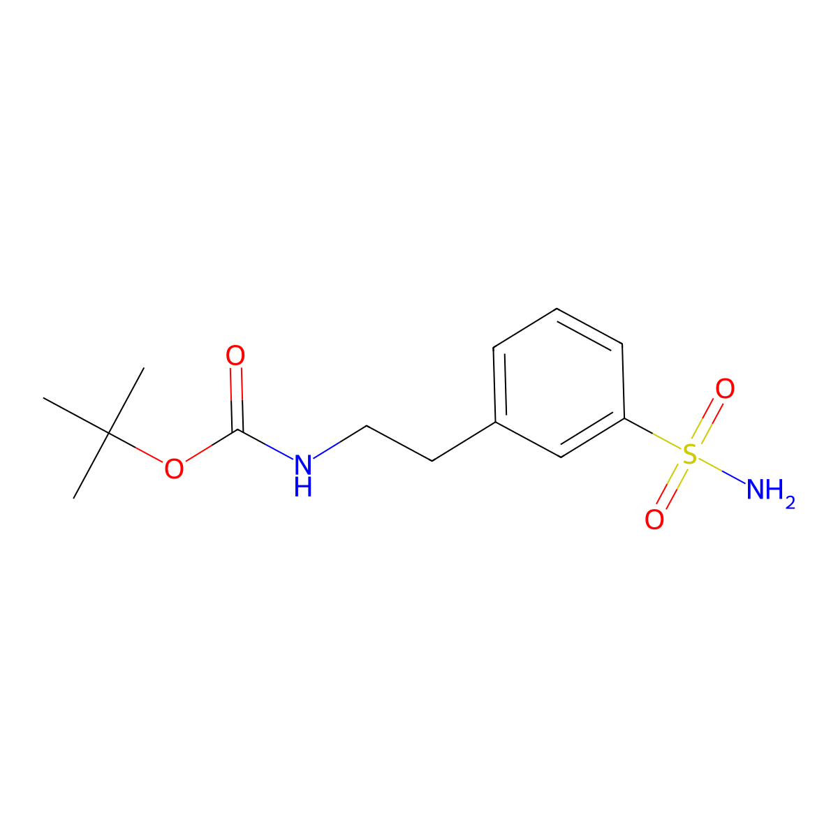 tert-butyl N-[2-(3-sulfamoylphenyl)ethyl]carbamate molecular structure, CAS 2680826-47-3