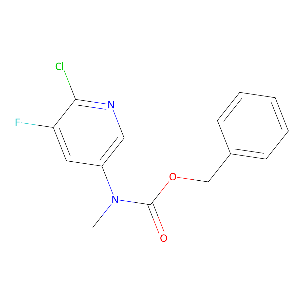 benzyl N-(6-chloro-5-fluoropyridin-3-yl)-N-methylcarbamate molecular structure, CAS 2680826-49-5
