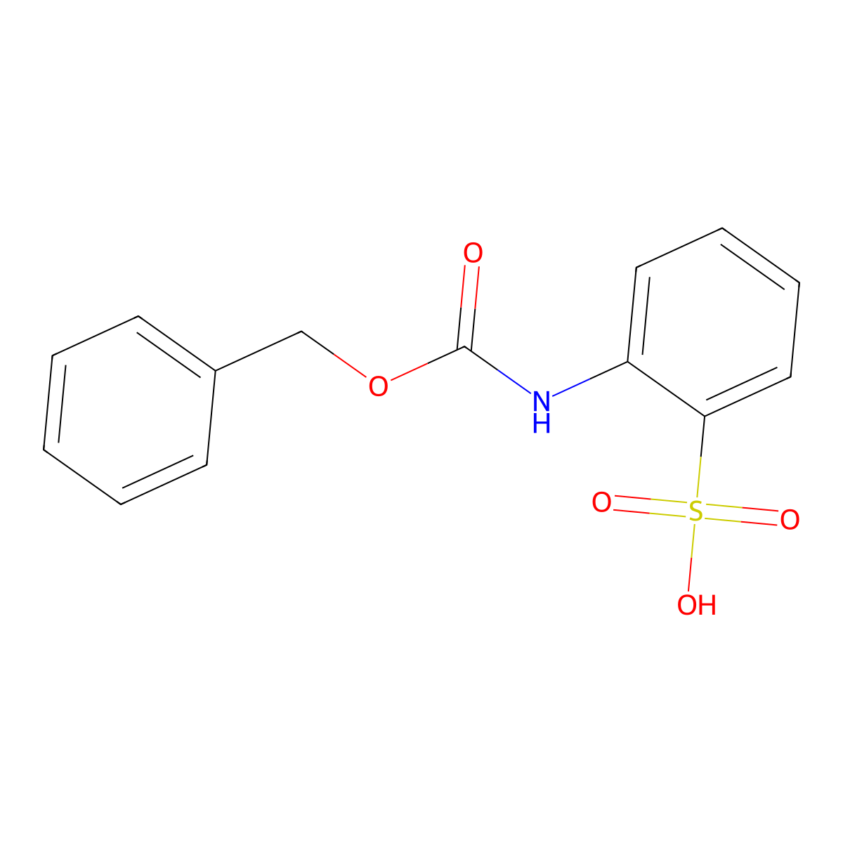 2-{[(Benzyloxy)carbonyl]amino}benzene-1-sulfonic acid molecular structure, CAS 2680826-50-8