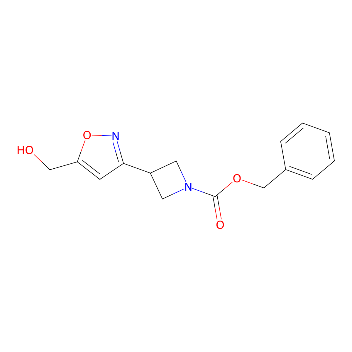 Benzyl 3-[5-(hydroxymethyl)-1,2-oxazol-3-yl]azetidine-1-carboxylate molecular structure, CAS 2680826-51-9