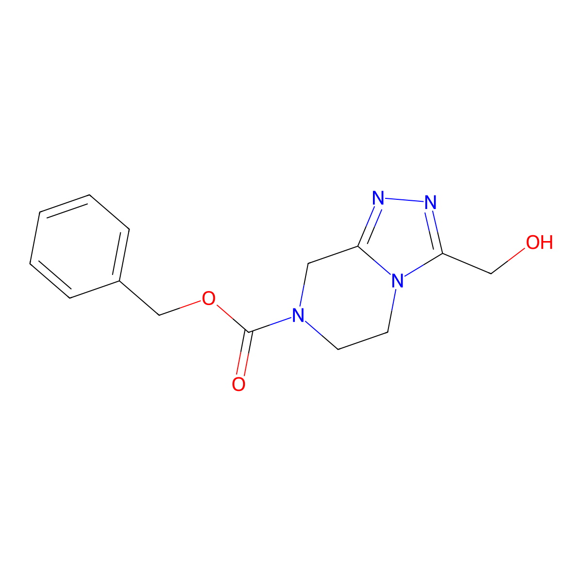 benzyl 3-(hydroxymethyl)-5H,6H,7H,8H-[1,2,4]triazolo[4,3-a]pyrazine-7-carboxylate molecular structure, CAS 2680826-58-6