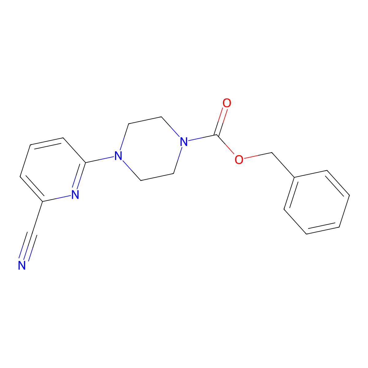 Benzyl 4-(6-cyanopyridin-2-yl)piperazine-1-carboxylate molecular structure, CAS 2680826-63-3