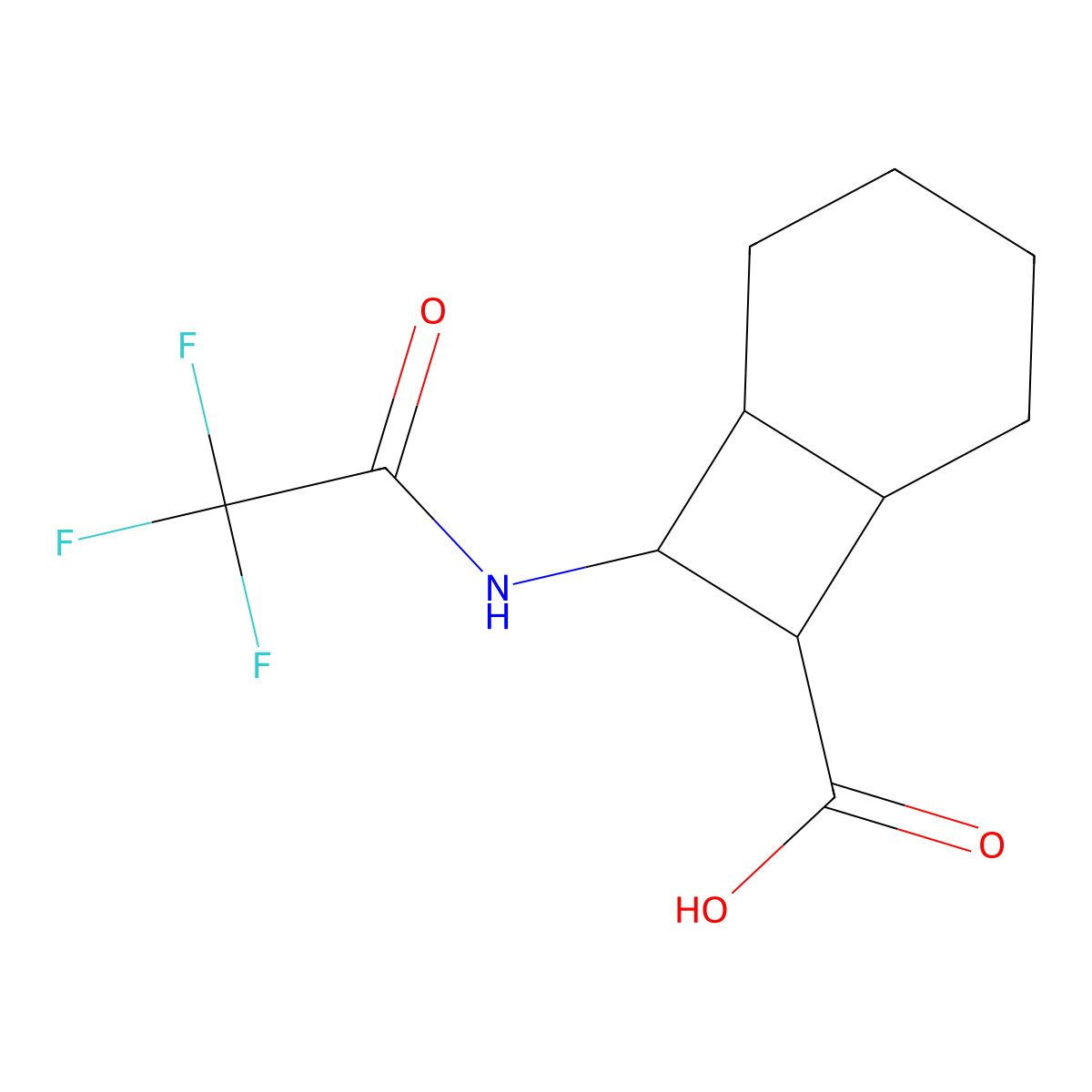 8-(2,2,2-Trifluoroacetamido)bicyclo[4.2.0]octane-7-carboxylic acid molecular structure, CAS 2680826-66-6