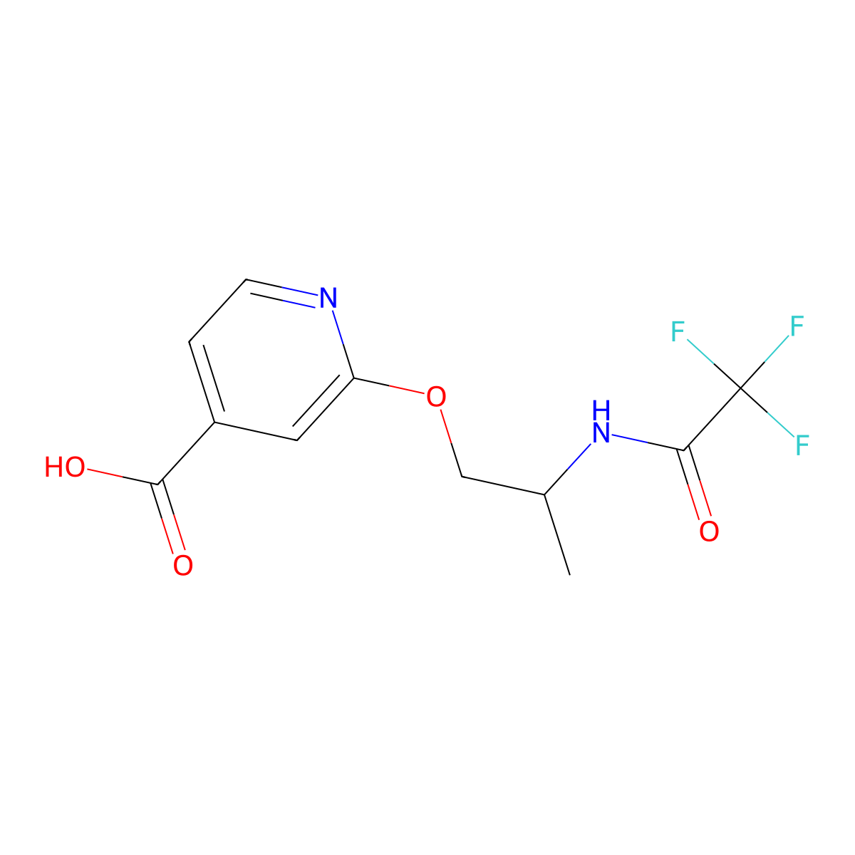 2-[2-(2,2,2-Trifluoroacetamido)propoxy]pyridine-4-carboxylic acid molecular structure, CAS 2680826-67-7