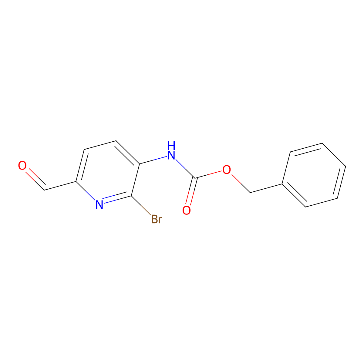 benzyl N-(2-bromo-6-formylpyridin-3-yl)carbamate molecular structure, CAS 2680826-82-6