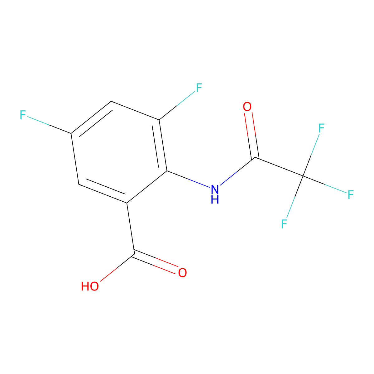 3,5-Difluoro-2-(2,2,2-trifluoroacetamido)benzoic acid molecular structure, CAS 2680826-86-0