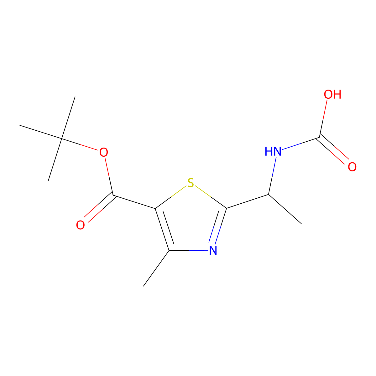 (1-{5-[(Tert-butoxy)carbonyl]-4-methyl-1,3-thiazol-2-yl}ethyl)carbamic acid molecular structure, CAS 2680826-90-6