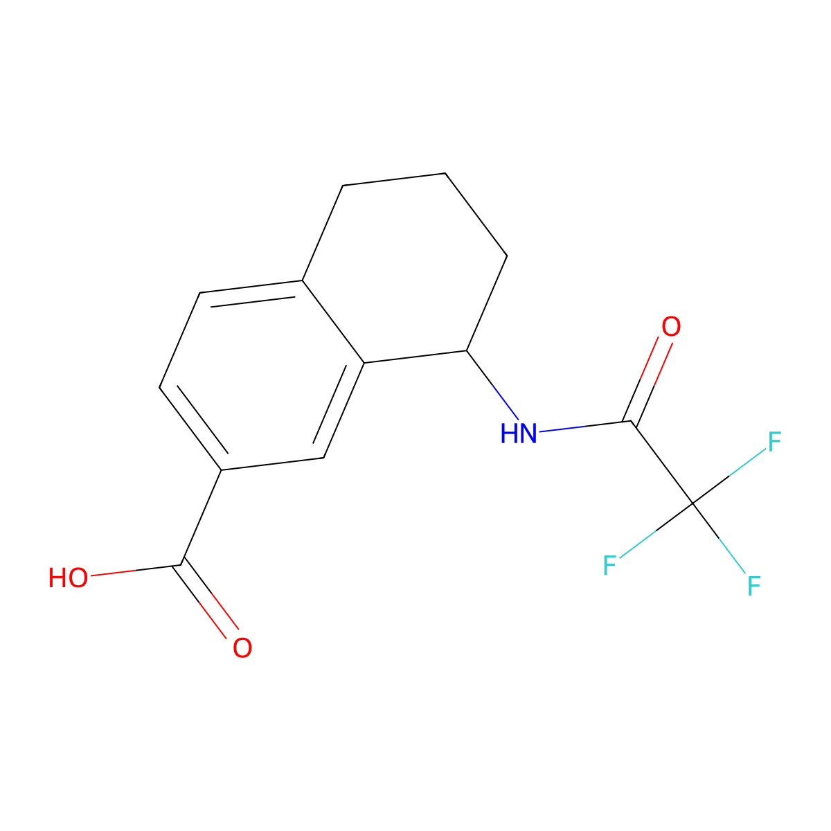 8-(2,2,2-Trifluoroacetamido)-5,6,7,8-tetrahydronaphthalene-2-carboxylic acid molecular structure, CAS 2680826-92-8