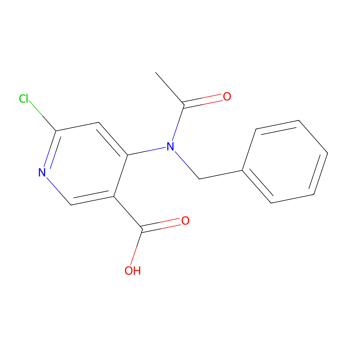 4-(N-benzylacetamido)-6-chloropyridine-3-carboxylic acid molecular structure, CAS 2680827-00-1