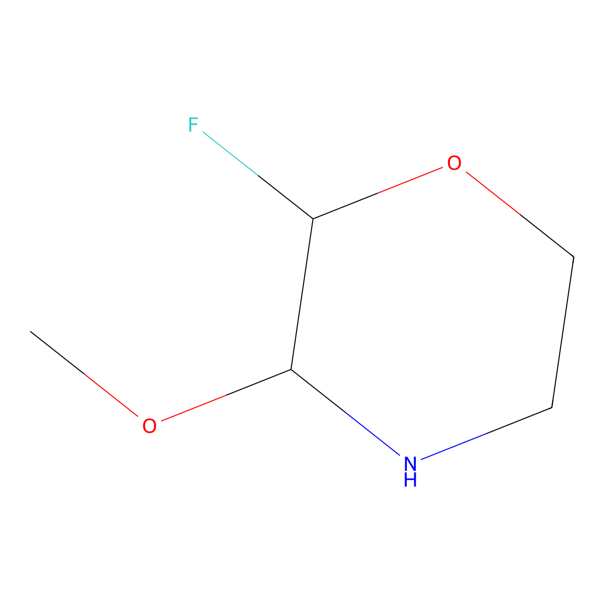 2-Fluoro-3-methoxymorpholine molecular structure, CAS 2680827-08-9