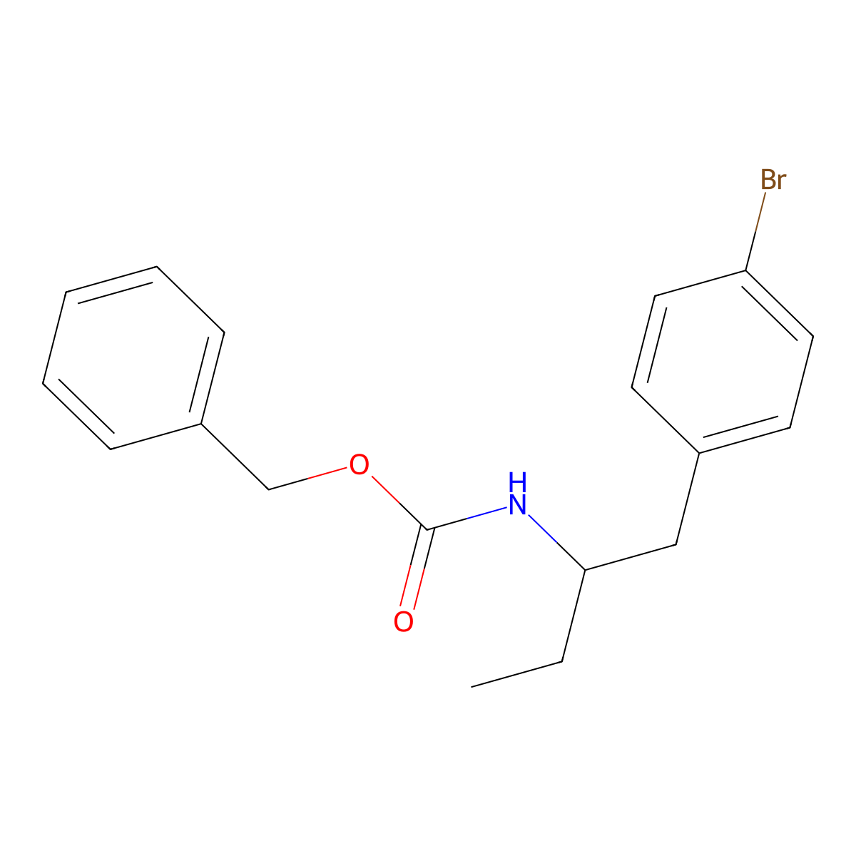 benzyl N-[1-(4-bromophenyl)butan-2-yl]carbamate molecular structure, CAS 2680827-09-0