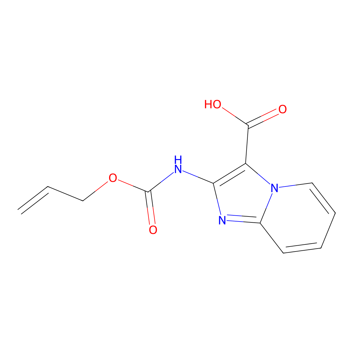 2-{[(Prop-2-en-1-yloxy)carbonyl]amino}imidazo[1,2-a]pyridine-3-carboxylic acid molecular structure, CAS 2680827-27-2