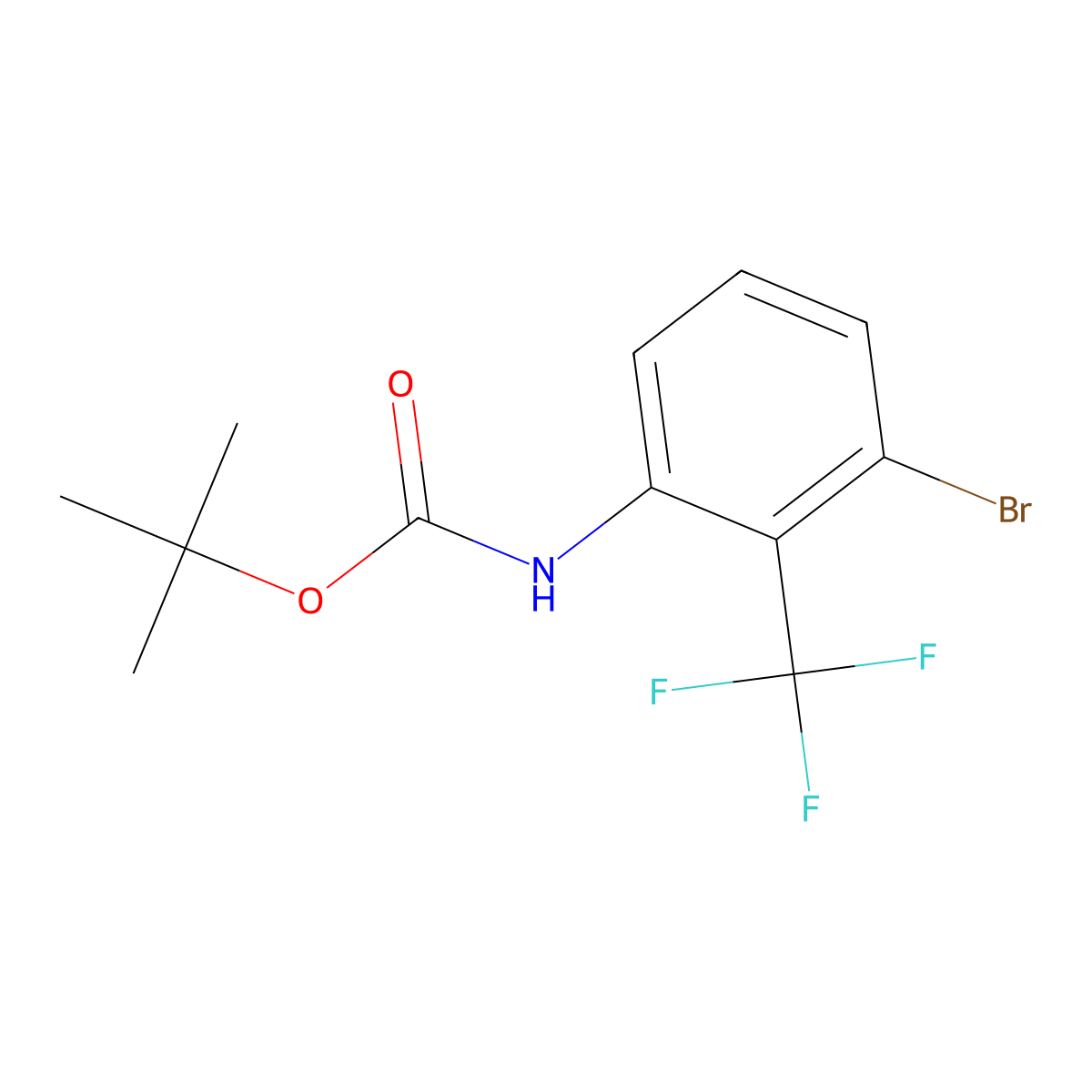 tert-butyl N-[3-bromo-2-(trifluoromethyl)phenyl]carbamate molecular structure, CAS 2680827-31-8