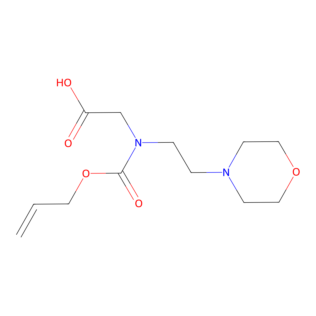 2-{[2-(Morpholin-4-yl)ethyl][(prop-2-en-1-yloxy)carbonyl]amino}acetic acid molecular structure, CAS 2680827-33-0