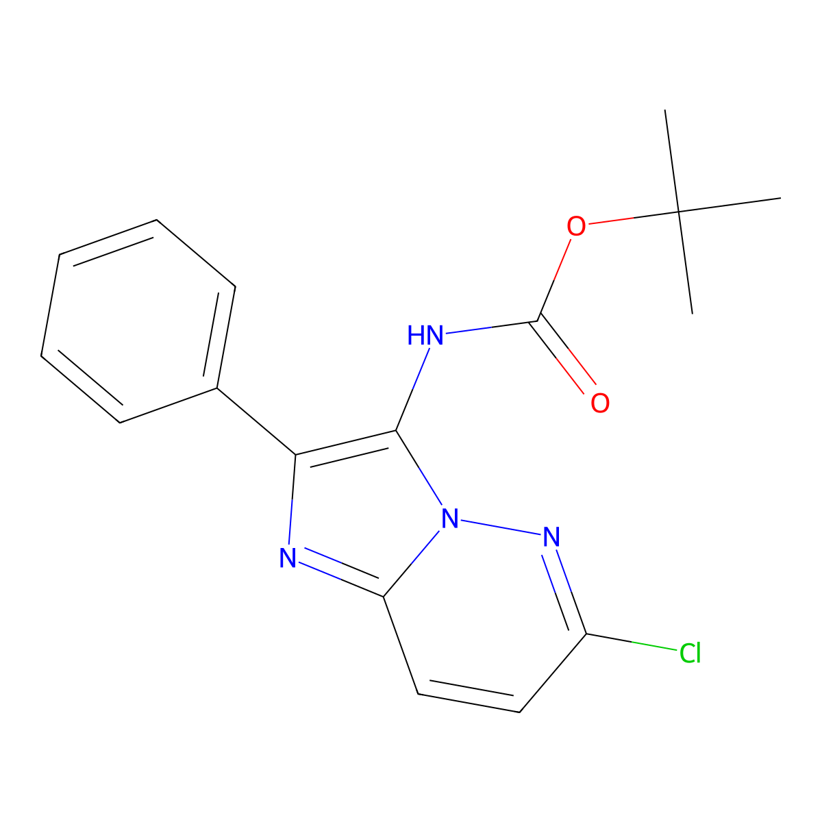 tert-butyl N-{6-chloro-2-phenylimidazo[1,2-b]pyridazin-3-yl}carbamate molecular structure, CAS 2680827-38-5