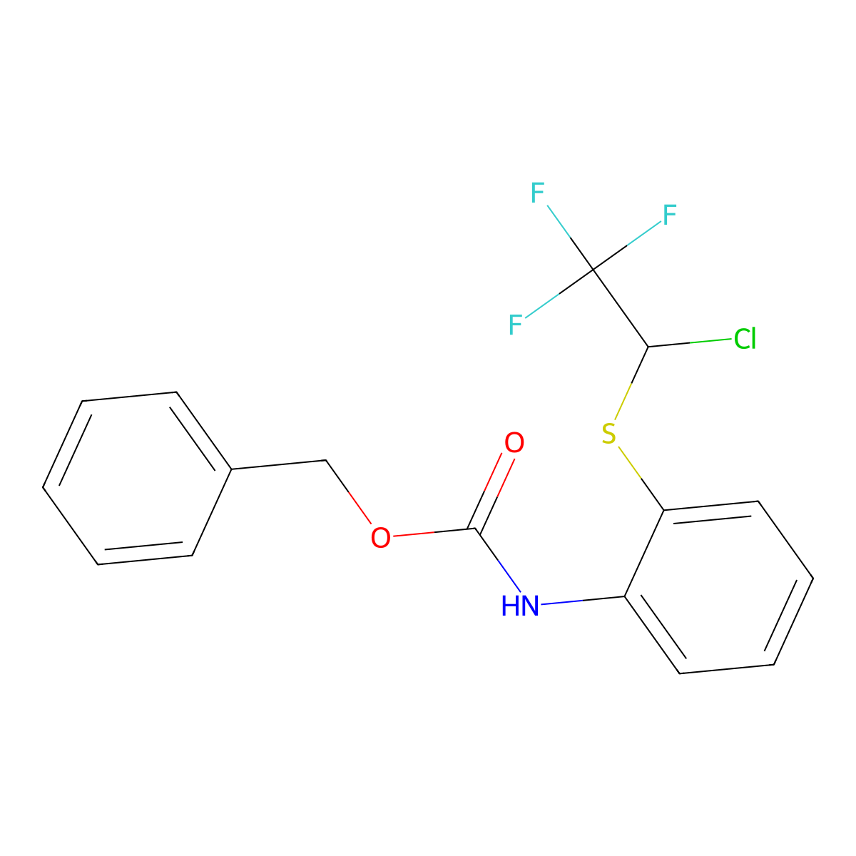 benzyl N-{2-[(1-chloro-2,2,2-trifluoroethyl)sulfanyl]phenyl}carbamate molecular structure, CAS 2680827-49-8