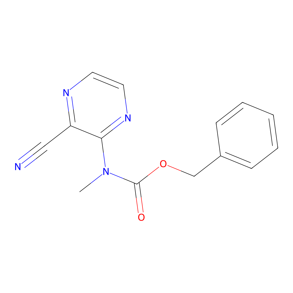 benzyl N-(3-cyanopyrazin-2-yl)-N-methylcarbamate molecular structure, CAS 2680827-50-1