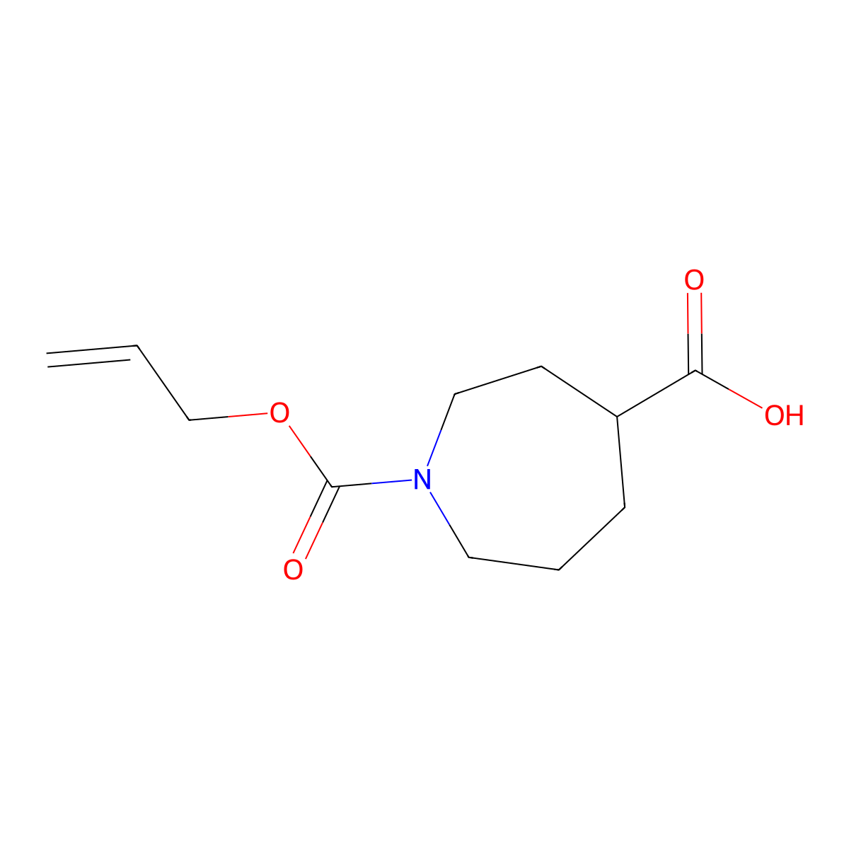 1-[(Prop-2-en-1-yloxy)carbonyl]azepane-4-carboxylic acid molecular structure, CAS 2680827-54-5