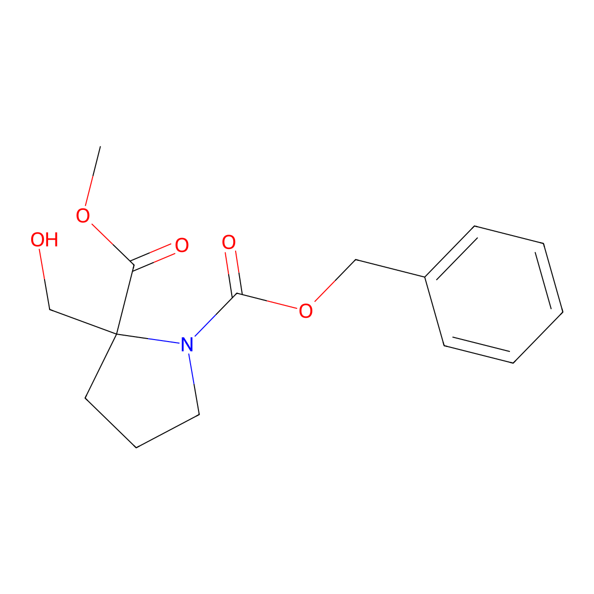1-Benzyl 2-methyl 2-(hydroxymethyl)pyrrolidine-1,2-dicarboxylate molecular structure, CAS 2680827-83-0