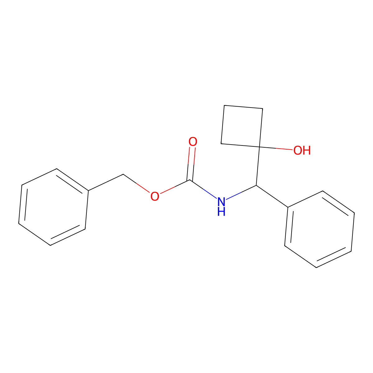 benzyl N-[(1-hydroxycyclobutyl)(phenyl)methyl]carbamate molecular structure, CAS 2680827-85-2