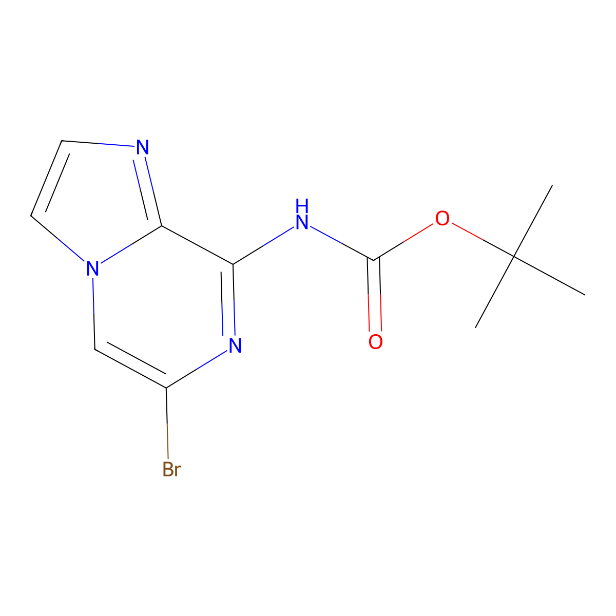 tert-butyl N-{6-bromoimidazo[1,2-a]pyrazin-8-yl}carbamate molecular structure, CAS 2680827-98-7