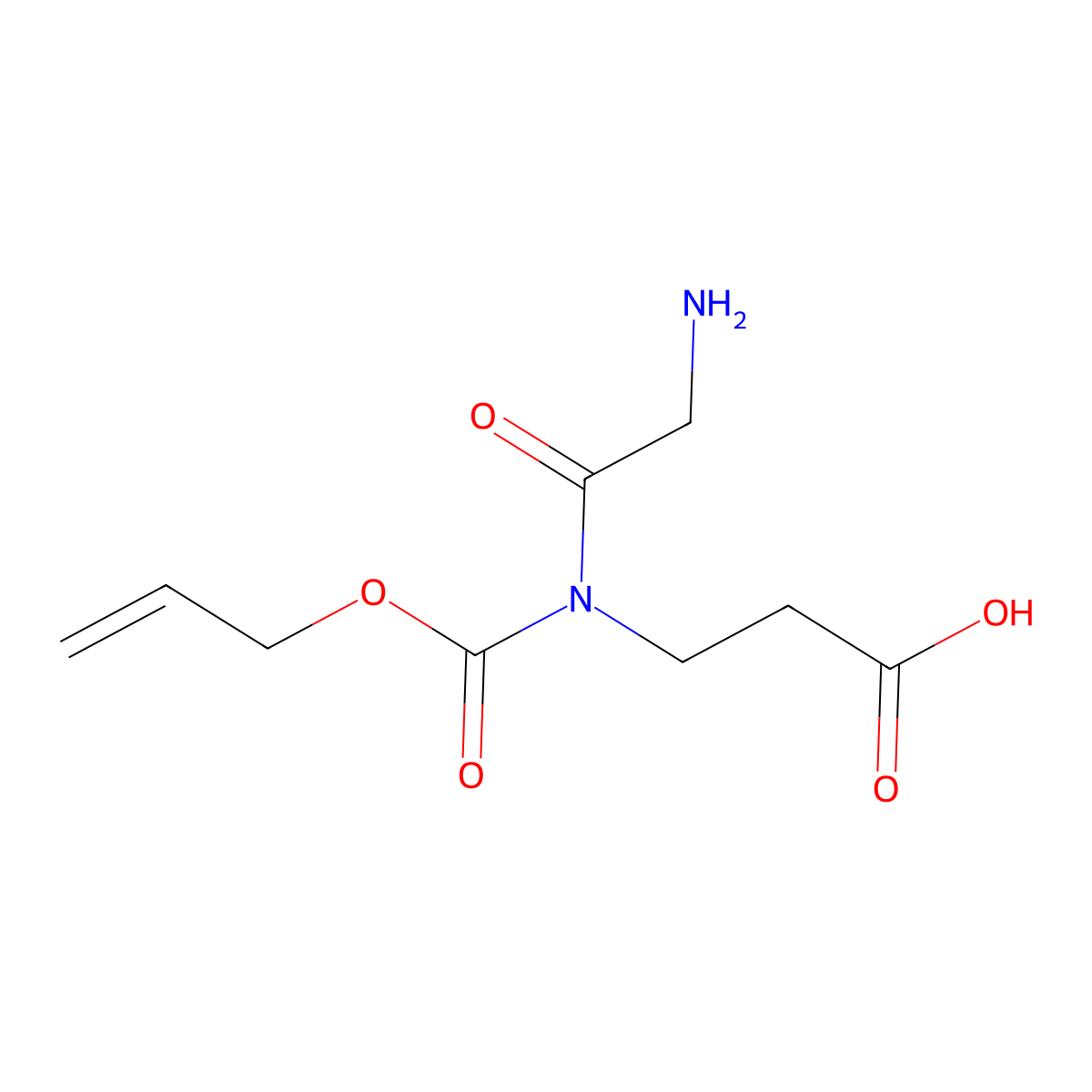 3-{2-amino-N-[(prop-2-en-1-yloxy)carbonyl]acetamido}propanoic acid molecular structure, CAS 2680828-02-6