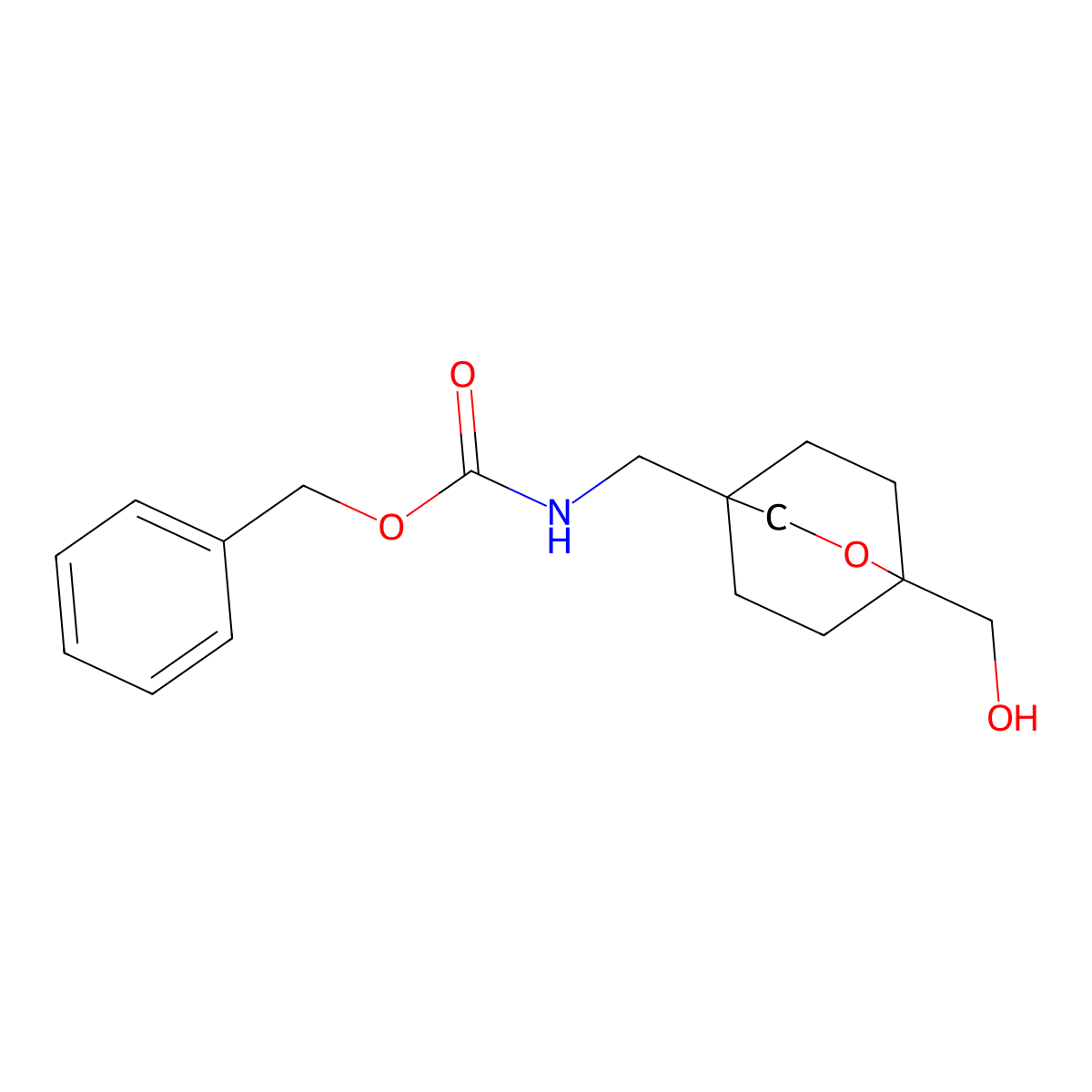 benzyl N-{[1-(hydroxymethyl)-2-oxabicyclo[2.2.2]octan-4-yl]methyl}carbamate molecular structure, CAS 2680828-10-6