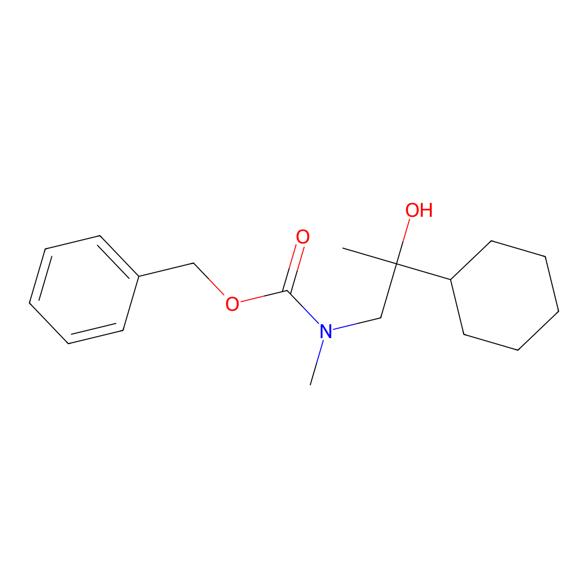benzyl N-(2-cyclohexyl-2-hydroxypropyl)-N-methylcarbamate molecular structure, CAS 2680828-18-4