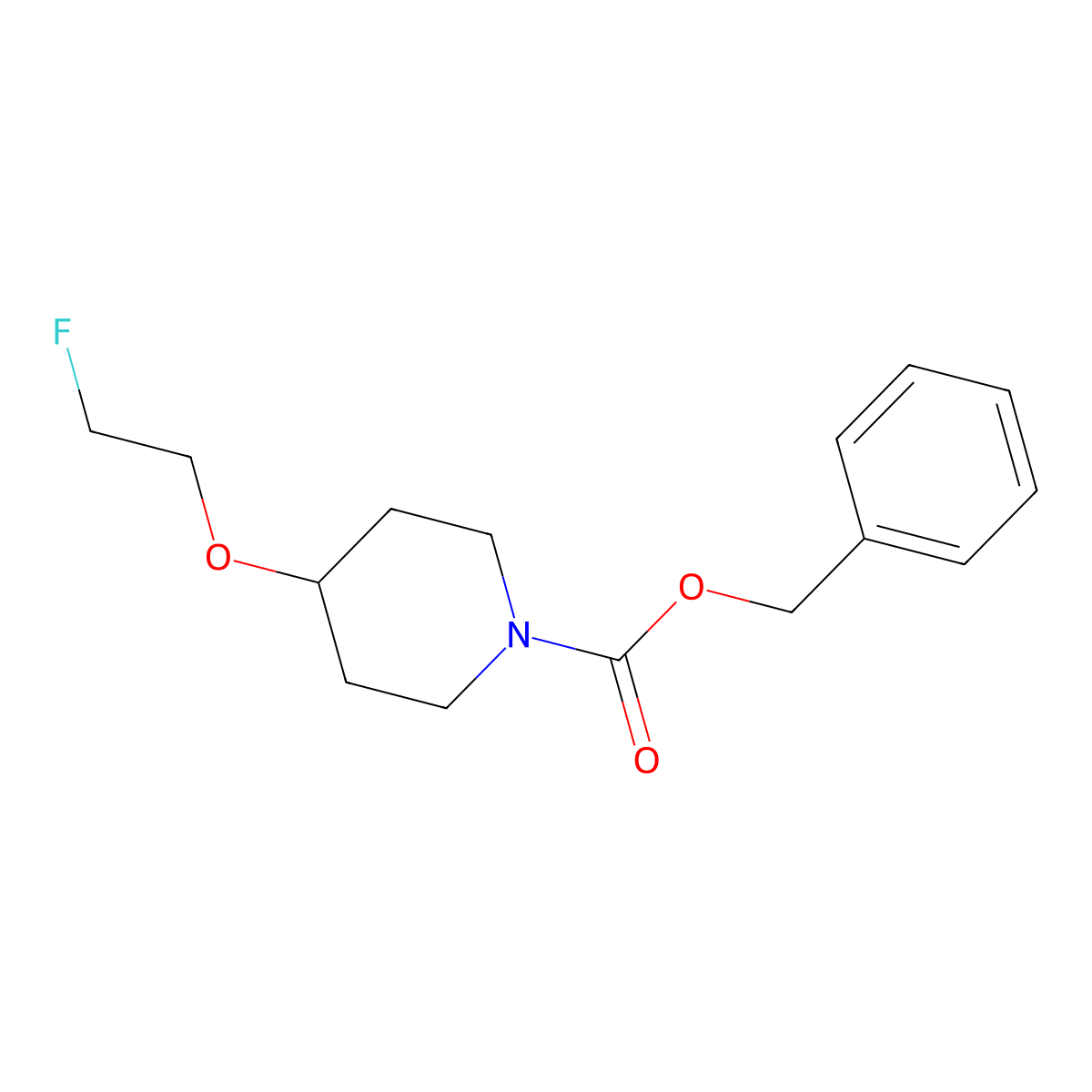 Benzyl 4-(2-fluoroethoxy)piperidine-1-carboxylate molecular structure, CAS 2680828-19-5