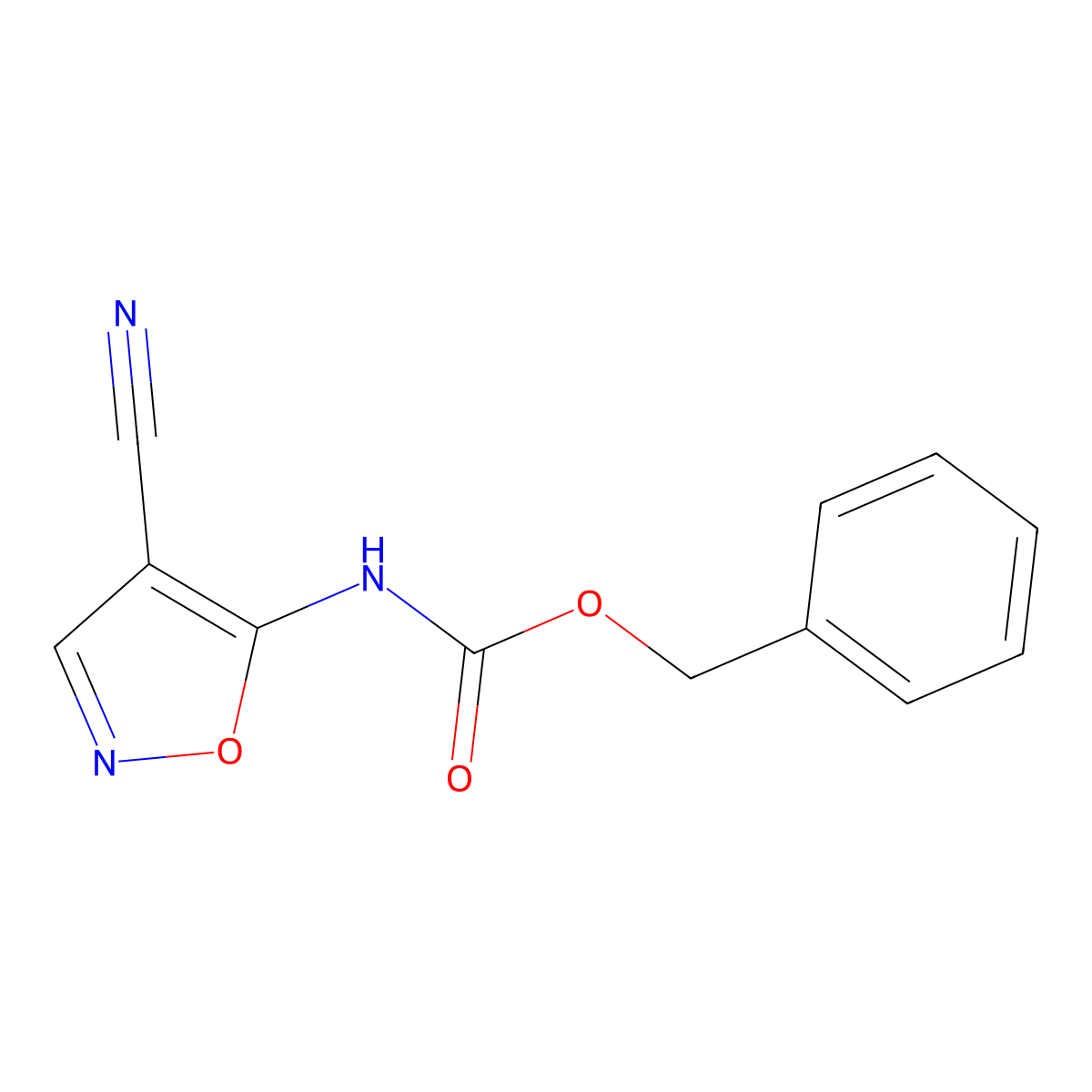 benzyl N-(4-cyano-1,2-oxazol-5-yl)carbamate molecular structure, CAS 2680828-25-3