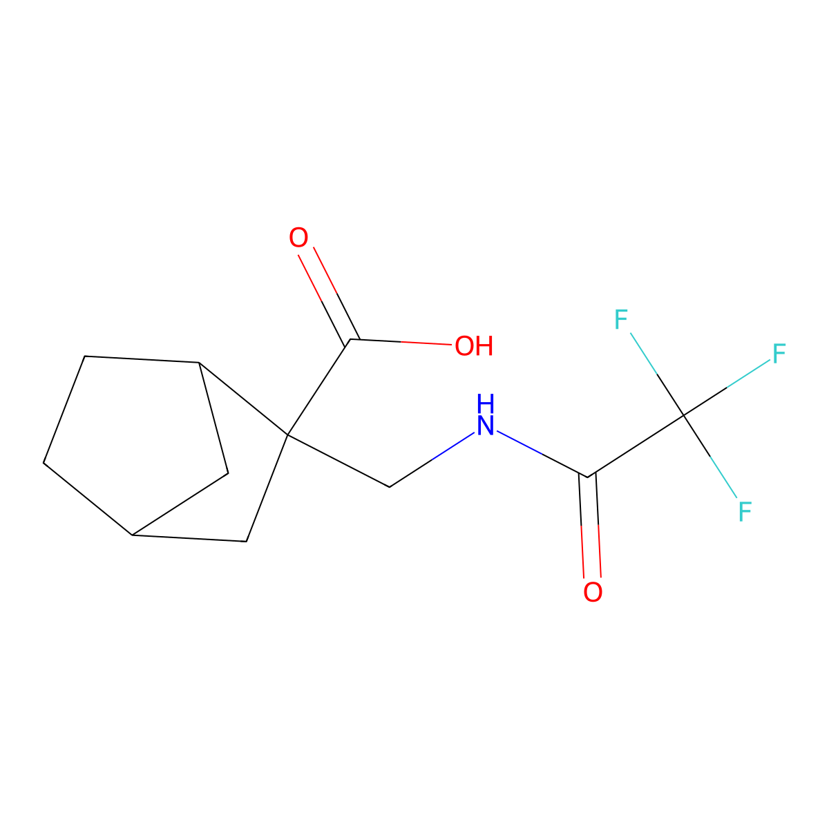 2-[(2,2,2-Trifluoroacetamido)methyl]bicyclo[2.2.1]heptane-2-carboxylic acid molecular structure, CAS 2680828-26-4