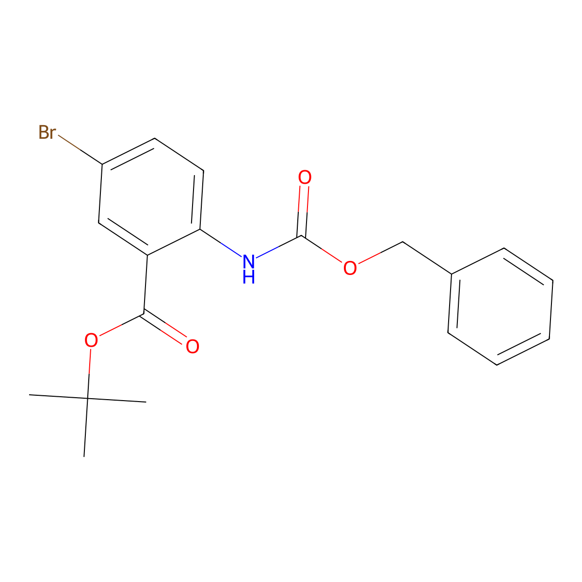 Tert-butyl 2-{[(benzyloxy)carbonyl]amino}-5-bromobenzoate molecular structure, CAS 2680828-27-5
