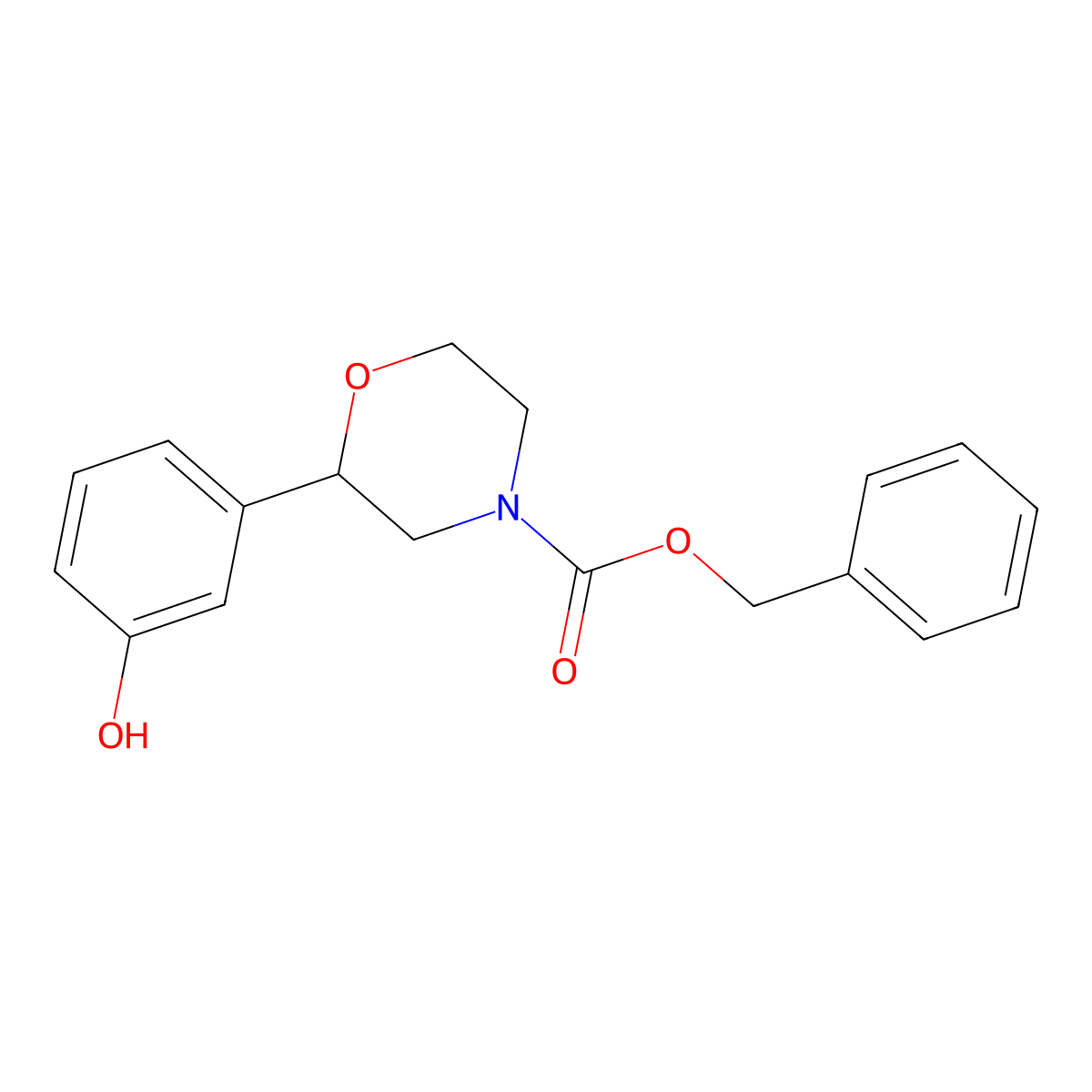 Benzyl 2-(3-hydroxyphenyl)morpholine-4-carboxylate molecular structure, CAS 2680828-30-0