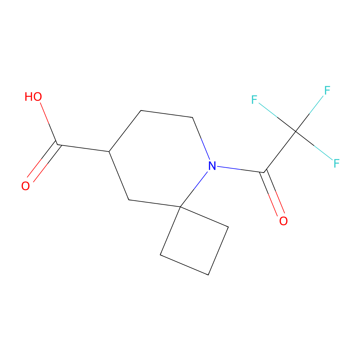 5-(2,2,2-Trifluoroacetyl)-5-azaspiro[3.5]nonane-8-carboxylic acid molecular structure, CAS 2680828-34-4