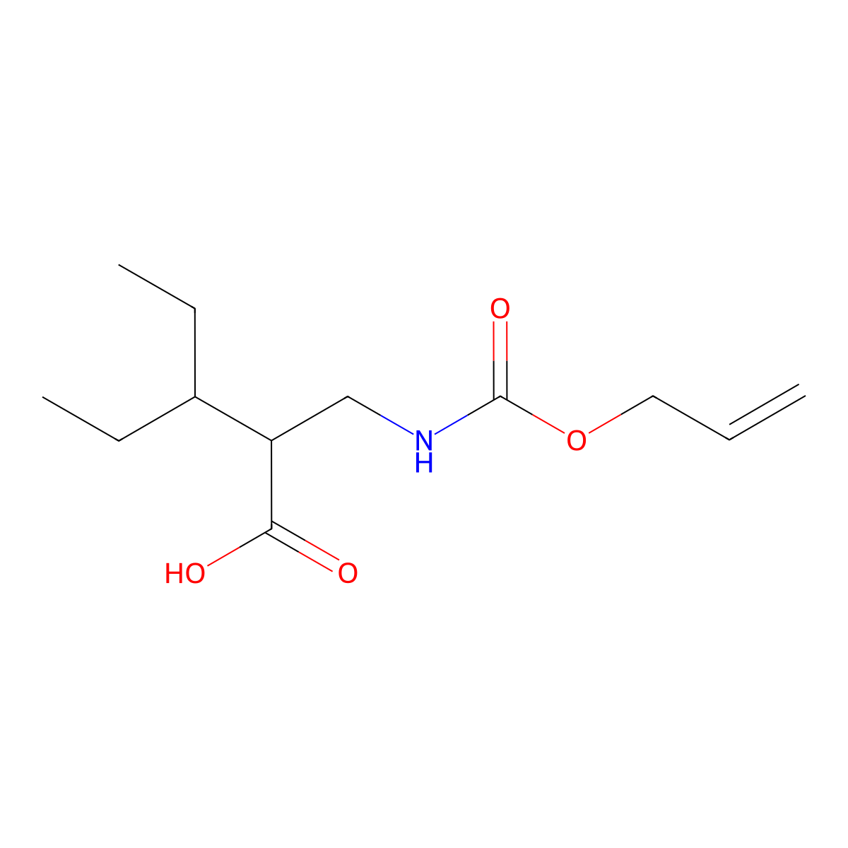 3-Ethyl-2-({[(prop-2-en-1-yloxy)carbonyl]amino}methyl)pentanoic acid molecular structure, CAS 2680828-40-2
