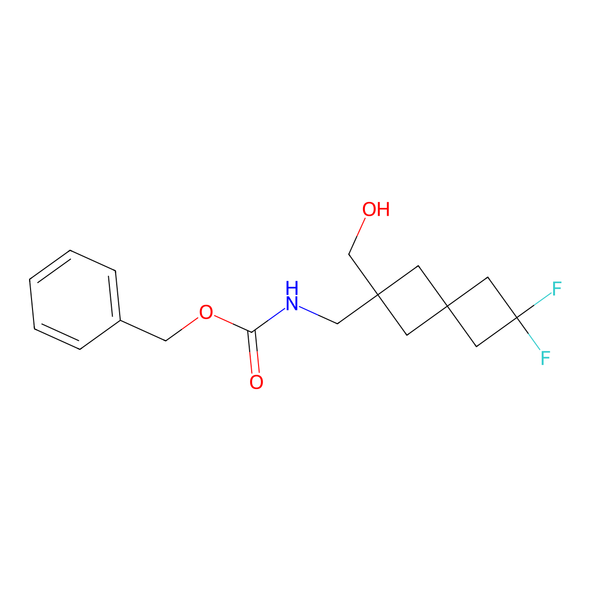 benzyl N-{[6,6-difluoro-2-(hydroxymethyl)spiro[3.3]heptan-2-yl]methyl}carbamate molecular structure, CAS 2680828-41-3