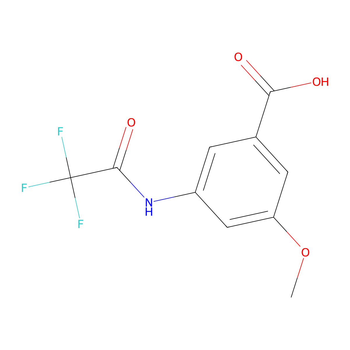 3-Methoxy-5-(2,2,2-trifluoroacetamido)benzoic acid molecular structure, CAS 2680828-43-5
